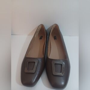 Array Womens Brown Leather Flats Loafers Pre-owned Size 12M